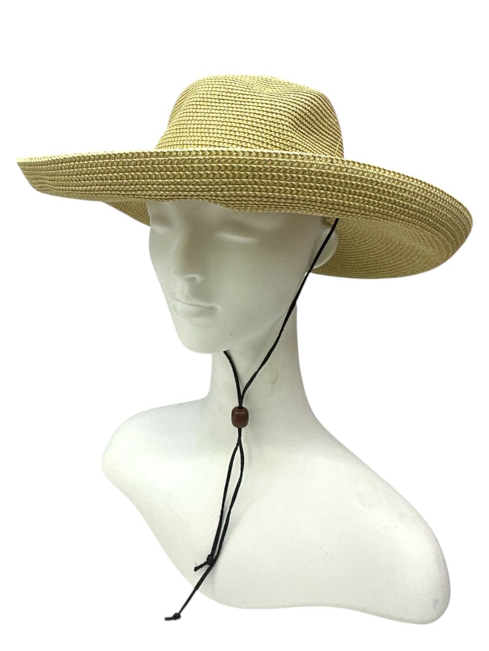 Packable Straw Floppy Sun Hat Women OS Natural Tan UPF 50 Wide Brim Beach